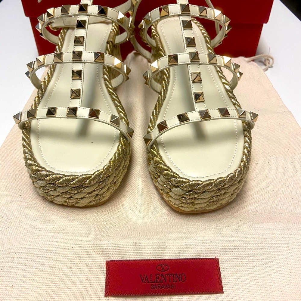 Valentino Garavani Rockstud Espadrille Wedges NWT